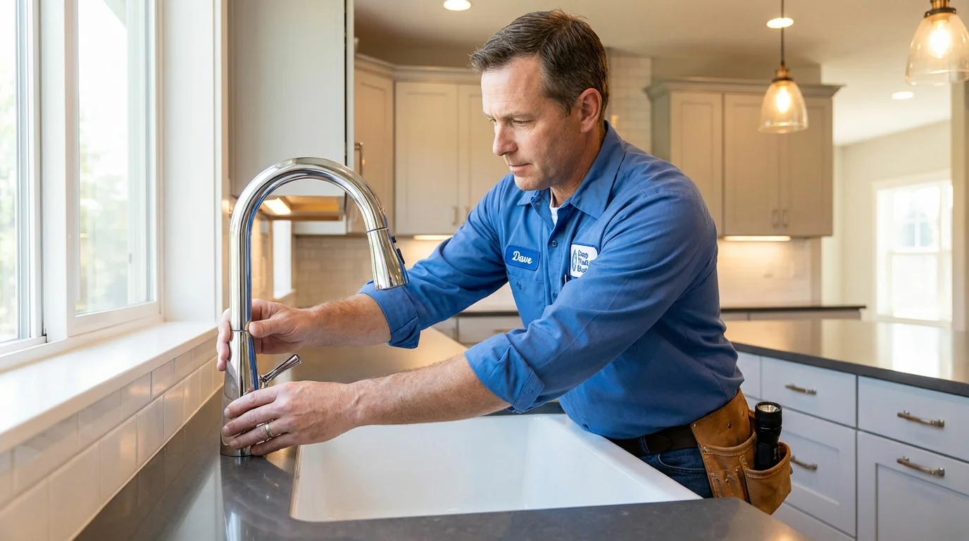 Kitchen faucet installation by Johns Plumbing LLC in Woodside